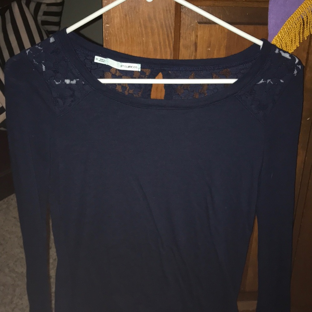 blue lace shirt